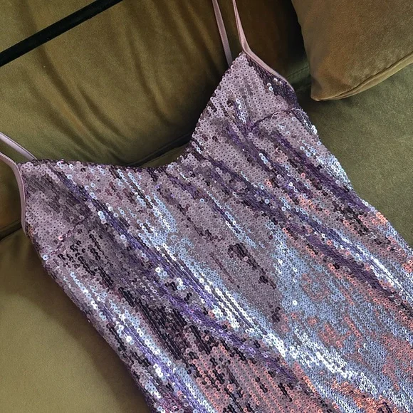 Galvan London Purple Sequin Dress - Picture 2 of 6